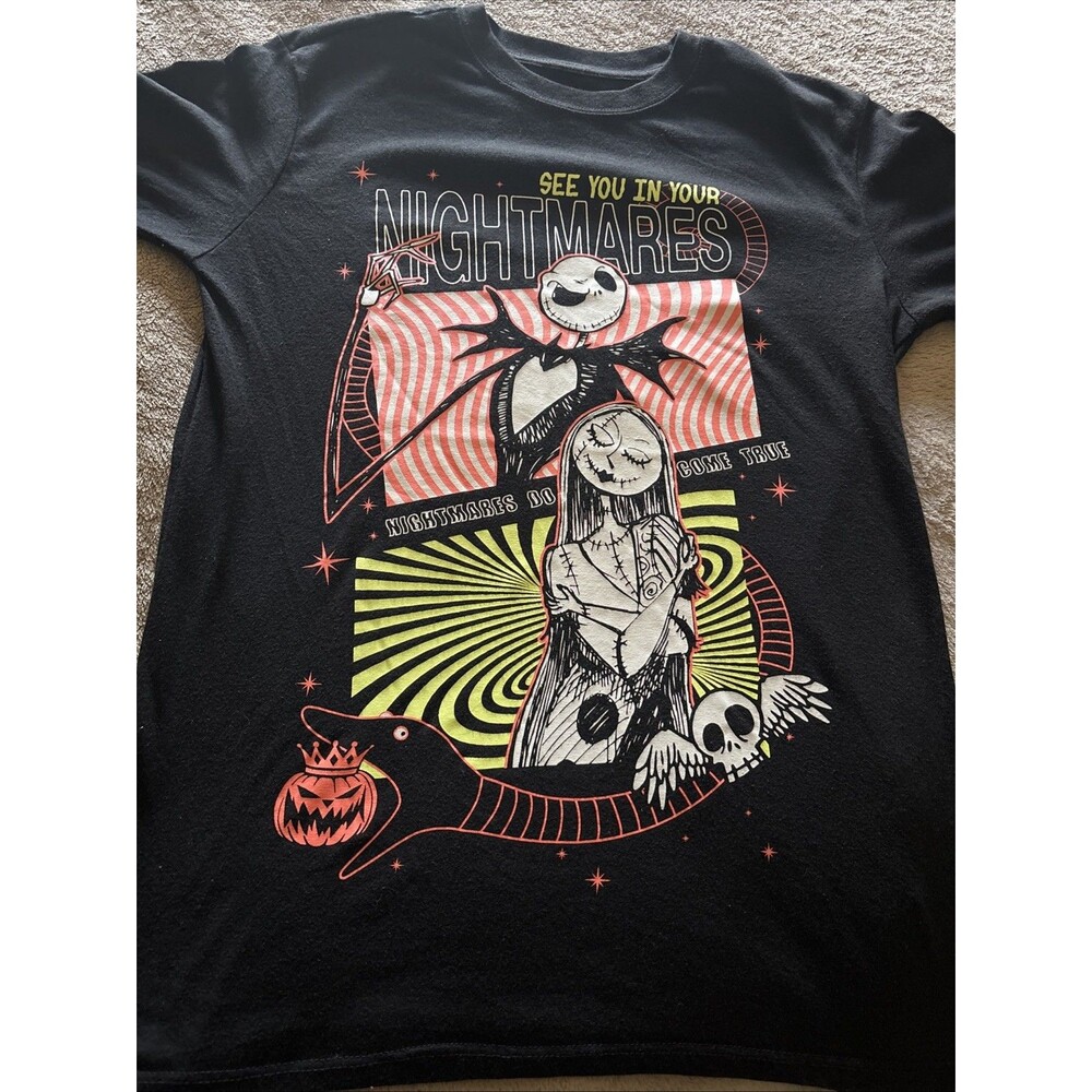 (#57) Ladies XSmall Black Disney The Nightmare Before Christmas Graphic T Shirt